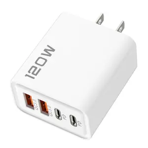 4 Ports QC3.0 PD Fast Wall Charger, Type C USB C Hub Power Adapter Plug wall Charger Block
