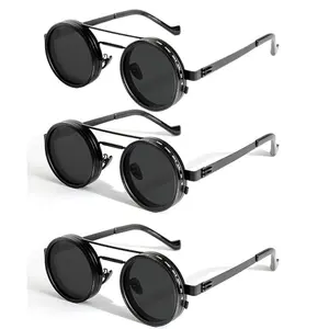 UV400 Rounded Polarized Glasses Adjustable Tint Sunglasses 1-9 Gears ND Filter Anti-Glare Men Gifts Outdoorfun Blue Light Vintage Frame