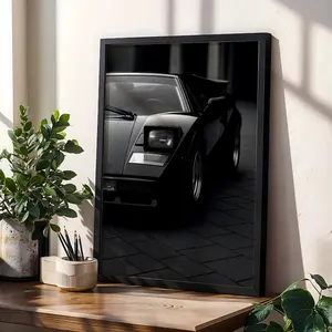 Front View Lamborghini Countach Black and White Poster Print , Old Money/Luxury Aesthetic Poster, Vintage Sport Art, Car Enthusiast Gift Decor Decoration