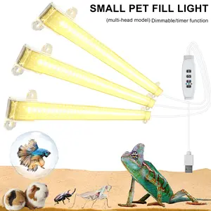 Reptile/Amphibian LED Lighting, Adjustable Brightness, Cool Light/Natural Light/Warm Light, USB Plug-in (No Batteries Required). 3h/9h/12h Timer Function, Suitable for Plants/Aquariums/Guinea Pigs/Rabbits/Chicken Coops/Turtles/Lizards/Tortoises.