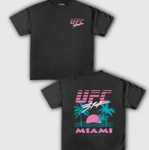 Mens Pink UFC 314 Off Shore Shirt, MMA Fight Night Graphic Tee, UFC Event Streetwear Shirt, Bold Fan Apparel For UFC Lovers 948YO