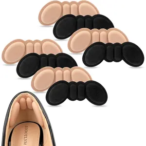Heel Pads , Shoe Inserts for Loose Shoes, Heel Grips Protectors for Blisters Pain, Filler Make Shoes Fit Tighter, Rubbing, Prevent Slip for Women Men (4PairsRosyBrownBlack)