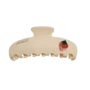 Chelchel's Big Clip in Strawberry Shortcake - Handmade Rhinestone Hair Clip