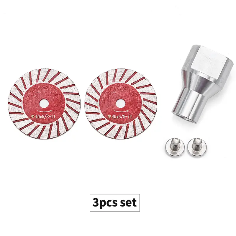 YXOK 3pcs Diamond Cutting Blades, 1.57"(40Mm 5/8-11 Interchangeable Circular Saw Blades with Corrugated Teeth, Power Tool Accessories for Tombstone Carving & Concrete Applications, Cutting Blade