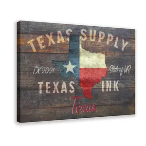 Texas State Canvas Wall Art Texas State Map Art  Background Texas State Flag Print Travel Map for Living Room Wall Decor - Friends Kids Men Women Christmas Gifts,Painting Print Gift,Artistic Posters,Room Wall Photo Decoration,Ornaments Decoration.