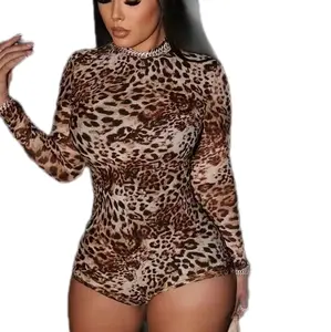 Leopard Print Romper Casual