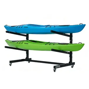 [fathers day gift]Freestanding Kayak Storage Rack with Wheels , Adjustable Kayak Racks for Garage and Outdoor , Heavy Duty Kayak Stands for Canoes, Kayaks, SUP and Surfboards