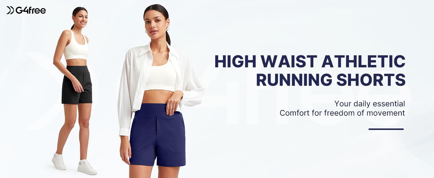 G4Free Women's Athletic Shorts High Waisted Running Yoga Shorts Summer Casual Burmuda Shorts with Pockets Activewear G4Free Women's Athletic Shorts High Waisted Running Yoga Shorts Summer Casual Burmuda Shorts with Pockets Activewear