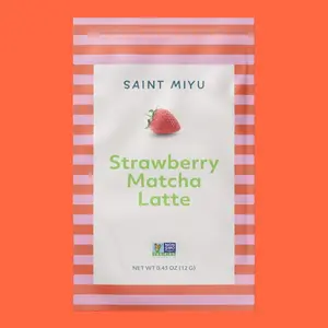 Saint Miyu Strawberry Matcha Latte 12ct - Premium Japanese Matcha & Real Strawberries - 5.2 oz (148 g)