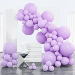 Pastel Purple Balloons 100 Pcs Different Sizes Pack Of 18 12 10 5 Inch Light Pastel Purple Lavender Lilac Balloon Arch Kit Garland For Baby Shower Birthday Party Decorations Purple-Q10
