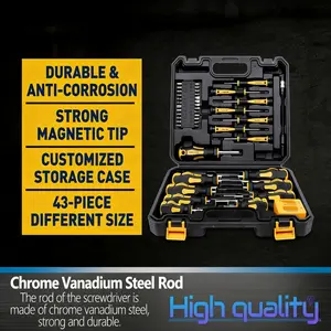 43-piece magnetic screwdriver set，Screwdriver Set Precision  Small Screwdriver Set, Torx Screwdriver Sets with Sturdy Tool Box,
