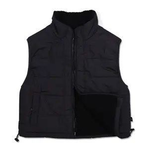 Cropped Reversible Vest Black