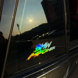 Colorful BMW MPOWER car sticker for rear tail light area/rear bumper; scratch cover; body glass side window decorative decal