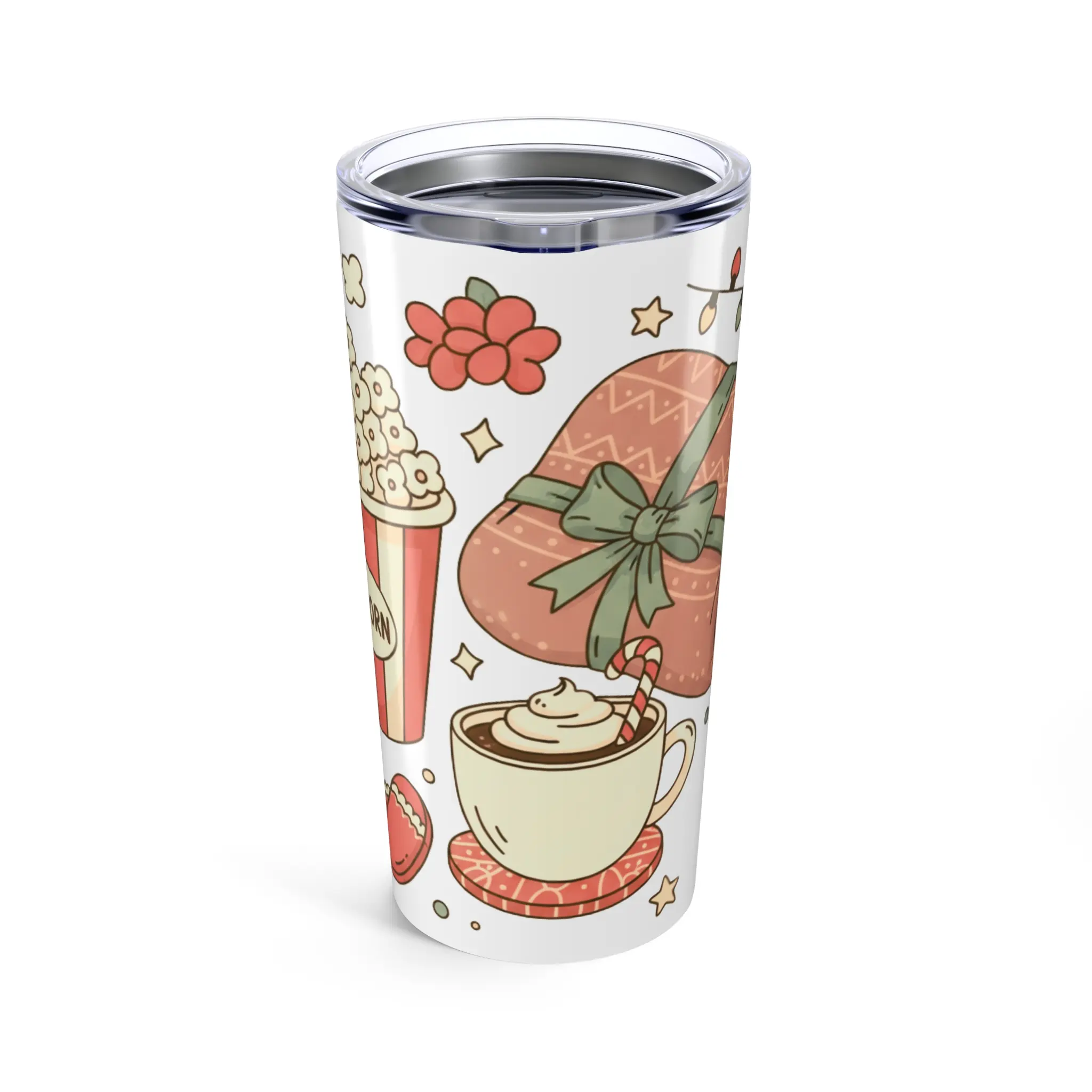 Cute Gingerbread Christmas Tumbler – Cozy Holiday Cup with Whipped Cream Art, Insulated Hot & Cold Gift for Christmas Lovers