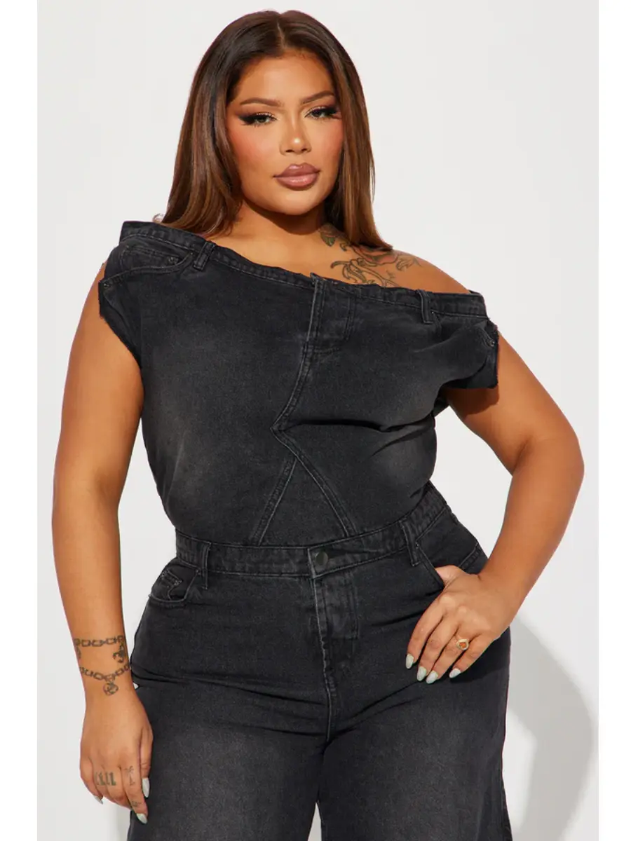 Dakota Denim Jumpsuit - Black - TikTok Shop