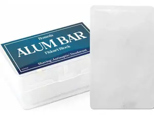 Alum Block for Shaving, Alum Stone for Face, Piedra De Alumbre Natural Bar for Underarm, Fitkari, Fitkiri, Allum Deodorant for Men and Women - with Storage Case (100g - 1 Piece)