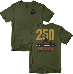 Marines 250 Year Anniversary T-Shirt – USMC Inspired Patriotic Tee, Military Tribute Shirt Made in USA Casual Classic
