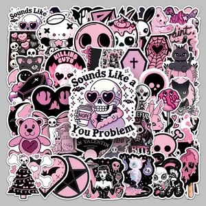 50pcs black powder gothic cartoon personality dark fashion sticker glass electric scooter creative sticker
