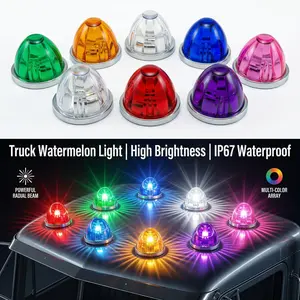 2PCS Lorry Side Light Car Truck Side Marker Signal Indicator Trailer Watermelon Lamp LED Waterproof 12V24V Car Clearance Light