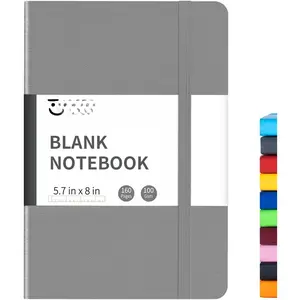 Blank Journal Notebook, A5, 160 Pages 100 Gsm Thick Sketch Books Hardcover Journal for Writing, 5.7 inches x 8 inches Notebooks for Work (Dark Grey)