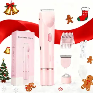 2 in 1 Portable Dual Head Women's Electric Shaving, Women's Electric Hairdresser, Women's Electric Bikini Trimmer for Face, Arms, Thighs and Body, Perfect Gift for Women