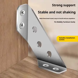Screw Steel Multifunctional Angle Bracket Connector, Three- sided Fixed Angle Iron Bracket stainless steel Universal Stainless wood furniture Steel wood corner brace angle brace support L-Shaped Corner Brackets Steel Angle Brackets