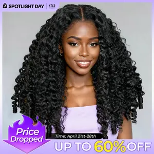 OQ HAIR 220% Density Burmese Curly M Cap 9x6 Glueless Wig Bleached Tiny Knots Pre-cut HD Lace Wear Go Wigs With Elastic Drawstring