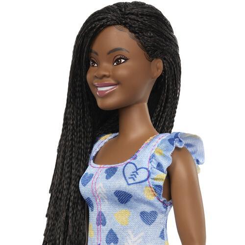 Mattel - Barbie Fashionistas Doll #229, Doll With Down Syndrome Wearing Heart-Print Dress  [Collectible Figurine/Statue/Bust] Paper Doll