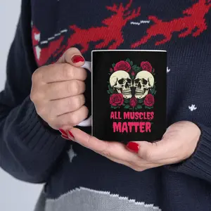 Skull and Roses Ceramic Mug | All Lives Matter, Coffee Cup, Tea Mug, Gift for Friends, Unique Kitchen Decor, Celebratory Drinkware
