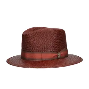 Borsalino Country in T. Medio Genuine Panama Straw Fedora Hat Made in Italy
