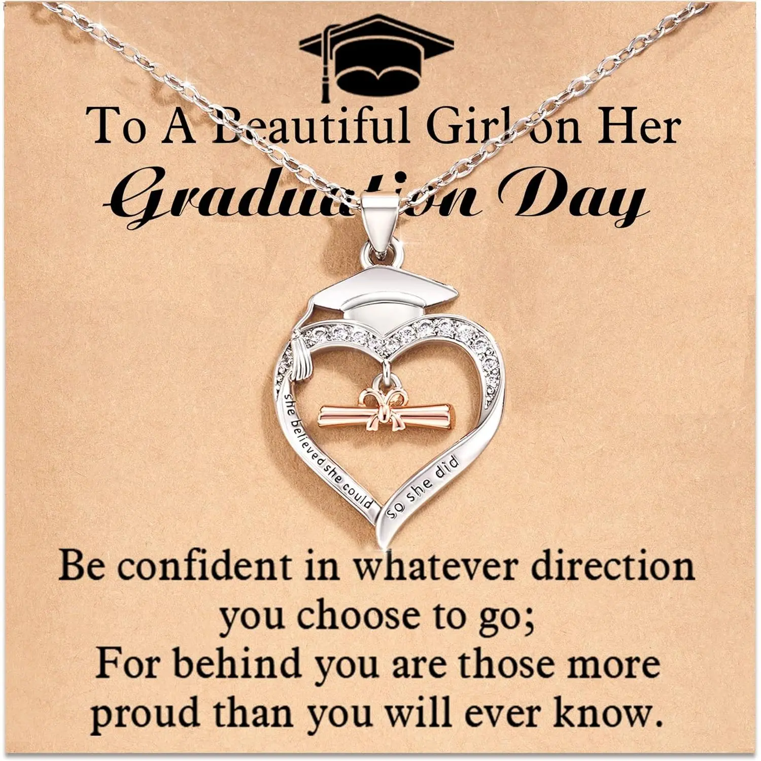 Graduation Gifts for Her 2026, Graduation Necklace for 5th Fifth 8th 6th College Law Middle High School Master Degree Nurse Phd Graduation Jewelry Gifts for Daughter Granddaughter Niece Friends