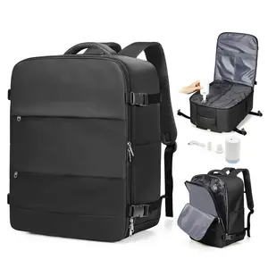 Kibachev Vacuum Backpack with Pump Vacuum Compression System Water Resistant Business Backpack for Men 18 x 14 x 8 Inches Travel Bag