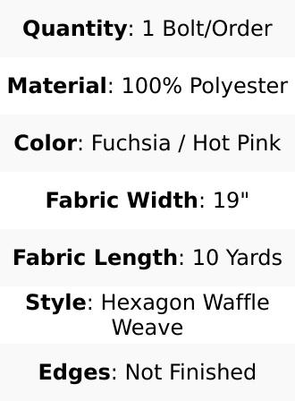 19"x10 Yards Fuchsia Polyester Hex Deco Mesh Netting Fabric Roll