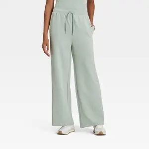 Women's Airy Sleek Ribbed Wide Leg Sweatpants - All In Motion
