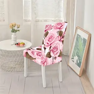 Rose Pattern Chair Cover, Full Wrap Seat Protector, Durable & Stylish Design, Ideal for Home Decor, Easy Care, All-Season Use
