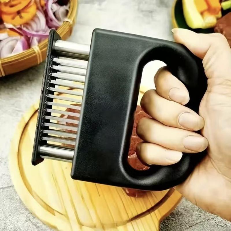 48 Blade Stainless Steel Meat Tenderizer Machine, Durable Kitchen Essential with Rust-Resistant Blades and Non-SlipHandle, Kitchen Tool