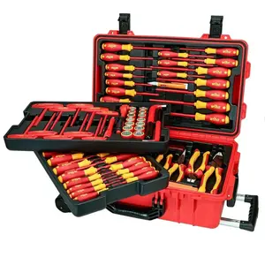 Wiha Tools 6.3 in Long Nose Pliers 6.3 in Diagonal Cutters Master Electrician's Insulated Tool Set
