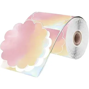 Flower 2 x 2 Inch Thermal Labels,Self-Adhesive Direct 2 inch Round Thermal Sticker Label for Business,DIY Logo Design, Thanks Card,200 PCS/1 Roll ( - Orange)