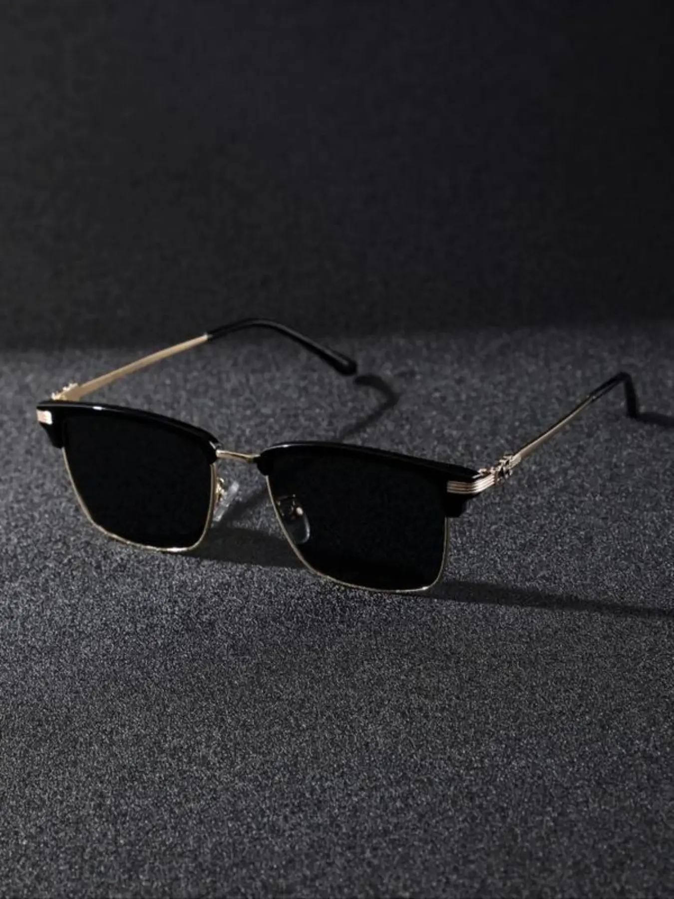 Men's Retro Square Browline Sunglasses, Trendy Vintage Sunglasses, Fashion Casual Uv400 Shades, High-Quality Metal Frame, Perfect for Outdoor Activities
