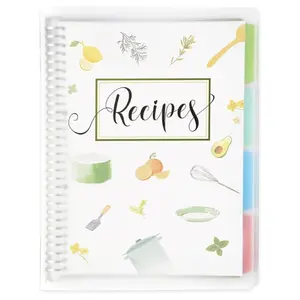 8.5" x 11" Recipe Book to Write in Your Own Recipes, Personal Blank Recipe Notebook Binder, Removable Hardcover Empty Recipe Journal Cookbook Binder with 8 Dividers and 24 Tabs, Hold up to 240 Recipes