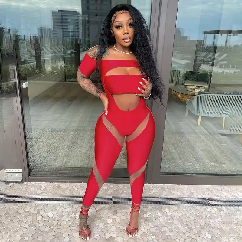 Molly Jumpsuit - Red Cutout Design Fashion Piece for Molly