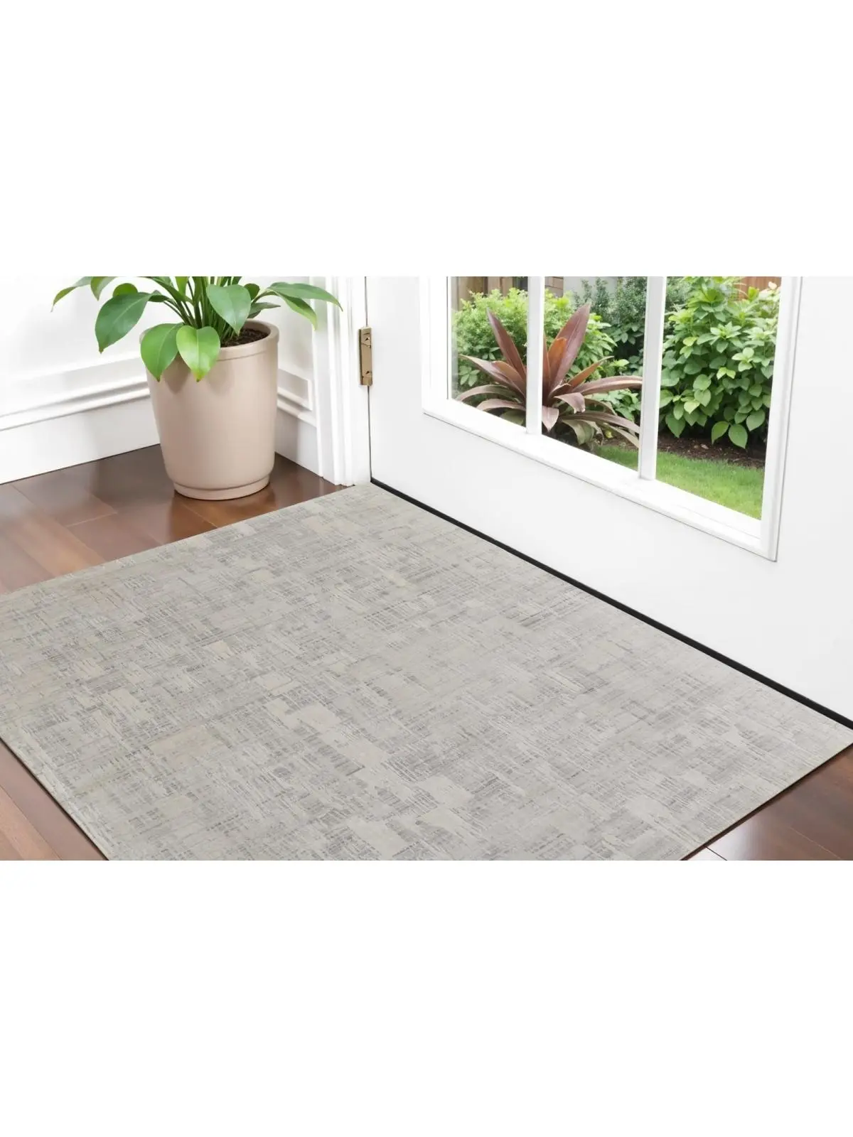 212 MAIN 2x3 ft. Rectangle Abstract Handcrafted Woven Indoor Area Rug - Worn Faded Ivory & Gray, Casual Home Decor for Living Rooms, Modern Abstract Rugs, Home Decor Rugs