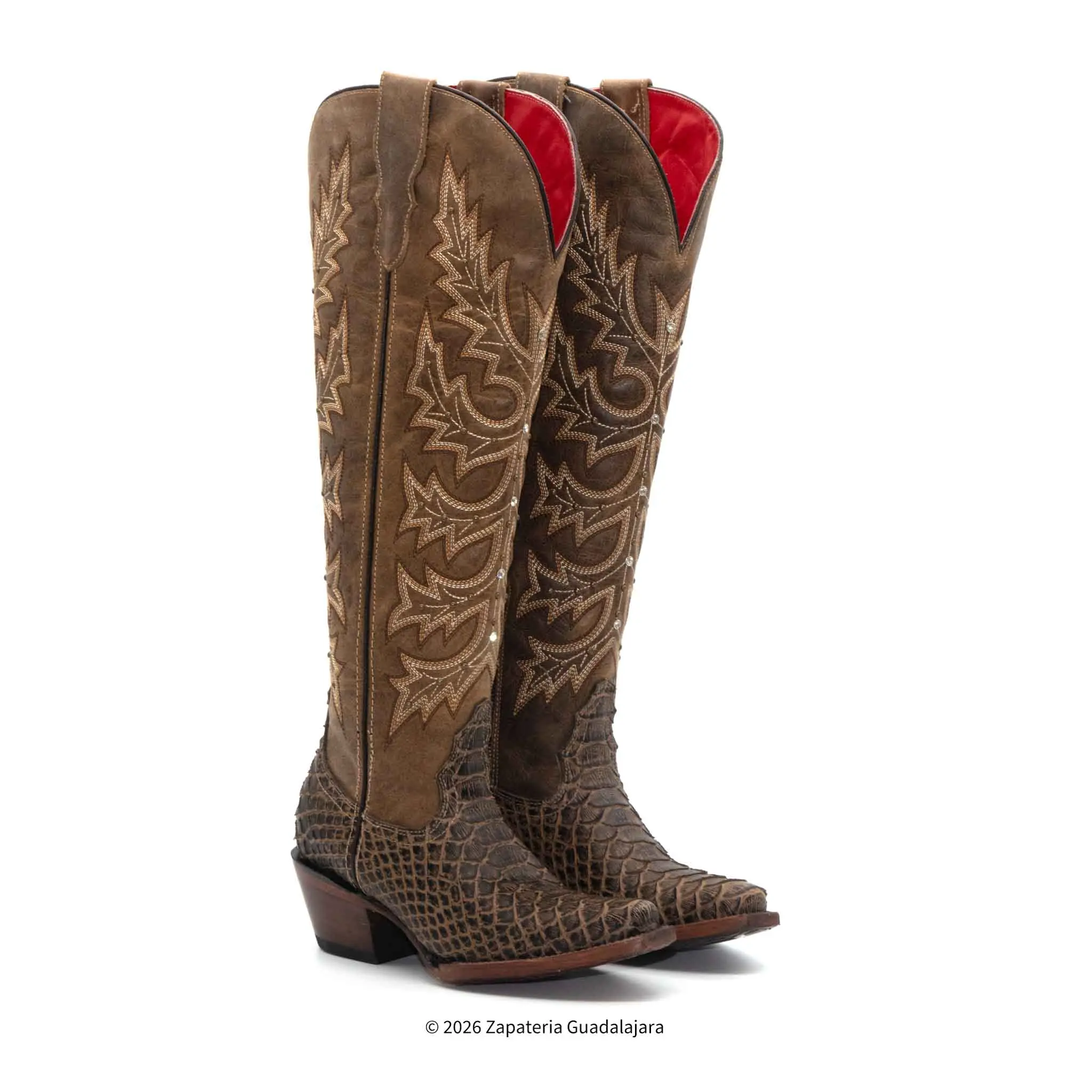 Snip Toe Savage Belle Orix Python Print Leather Boot