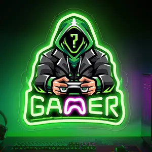 【Gamer Neon Sign】LED Neon Sign,Room Wall/Desk Decor Signs, Boys' Bedroom and Electronic Game Room, E-sports Room Decoration, Boys' Birthday Gift
