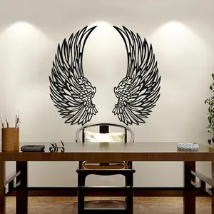 1 pair Angel Wings Decorative Ornaments - Metal Feather Wings for Wall Decor, Party Photography Backgrounds