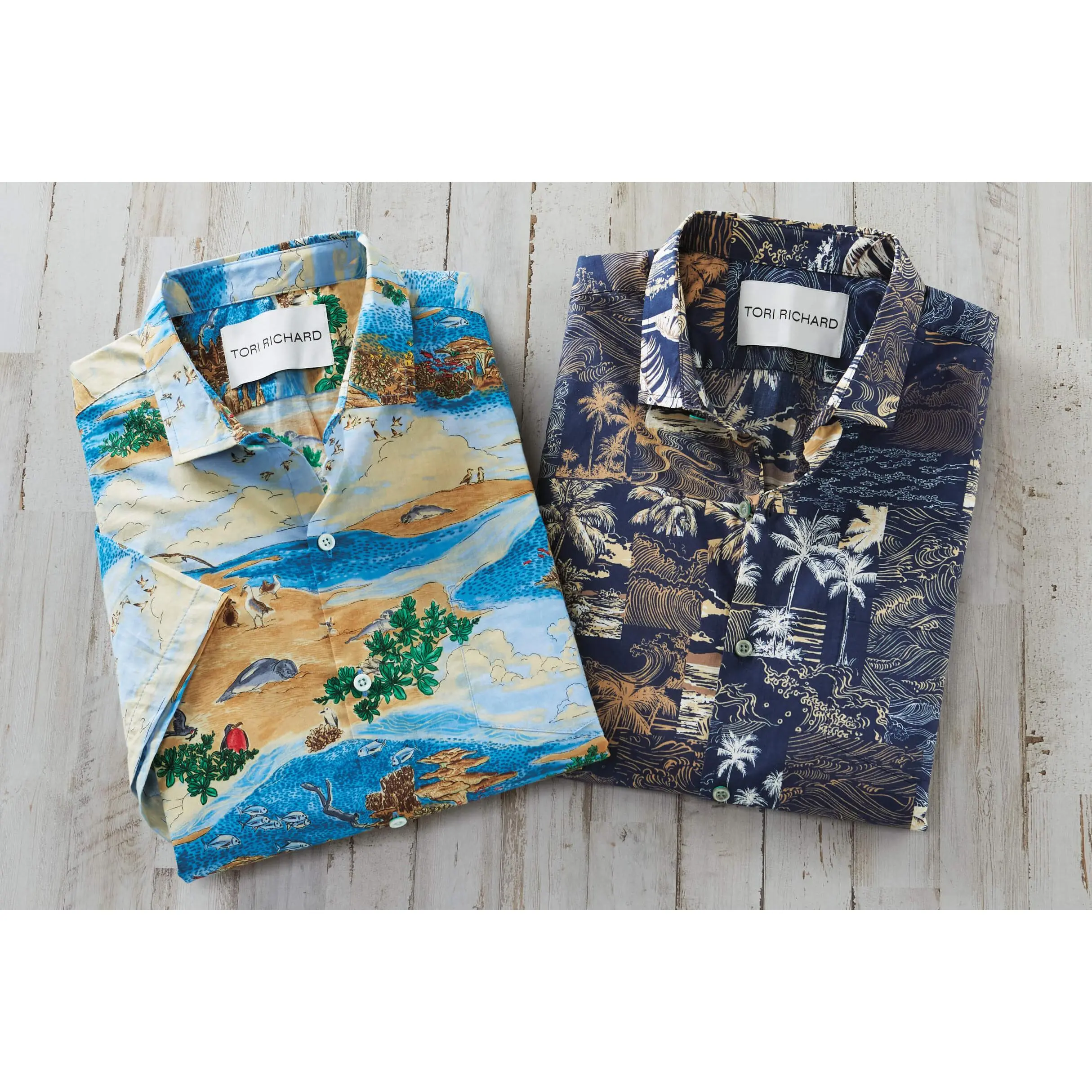Men's Tori Richard Short-Sleeve Cotton Pacific Preserve Lawn Camp Shirt, Tropical Style, Straight Hem