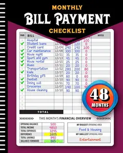 Summervibes 48-Month Budget Tracker Notebook – Monthly Bill, Expense & Savings Planner for Personal Finance Management – 4-Year Money Organizer Journal for Home, Office & Daily Planning – Perfect New Year Gift for Students and Busy Professionals