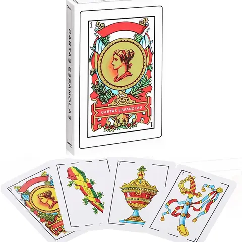 40-Card Spanish Playing Cards Deck - Baraja Española Set, Ideal for Classic Briscas and Lotería (Mexican, Puerto Rican Game Use)