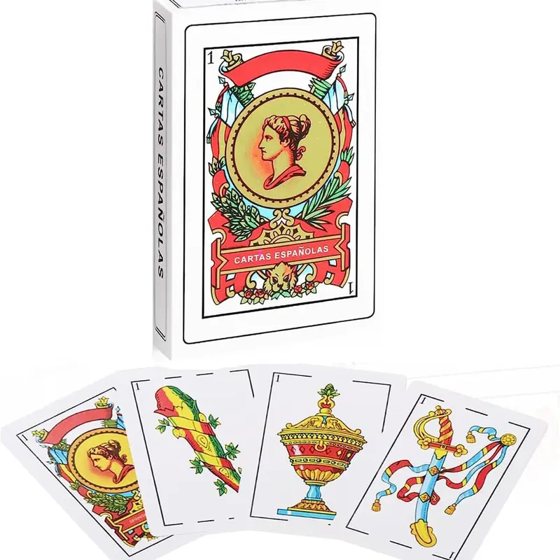 40-Card Spanish Playing Cards Deck - Baraja Española Set, Ideal for Classic Briscas and Lotería (Mexican, Puerto Rican Game Use)