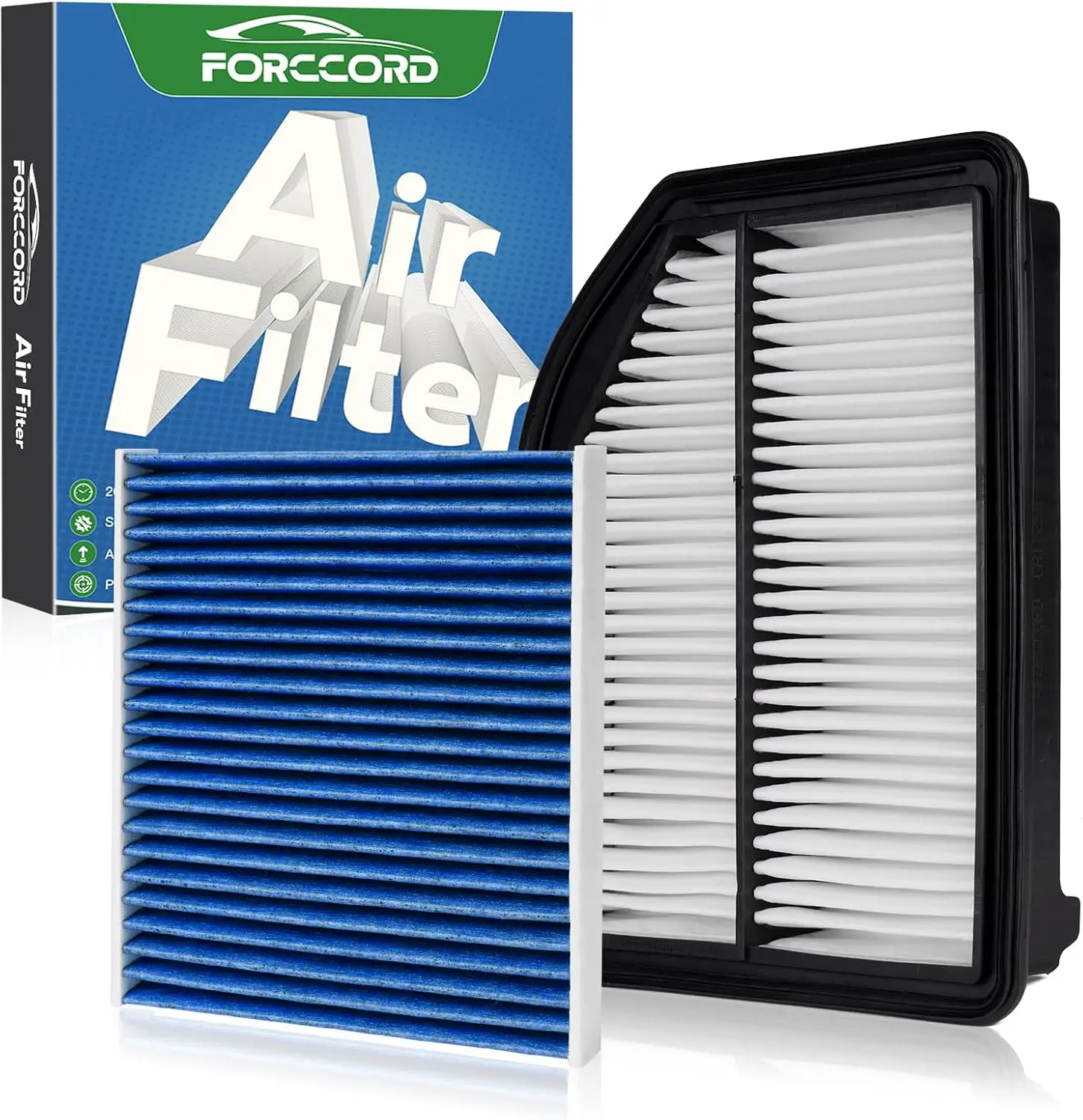 FORCCORD Engine Air Filter + Activated Carbon Cabin Filter Set | Fits Honda CR-V 2012 2013 2014 L4 2.4L | Replaces CF10134 & CA11258 | Replacement Filter Combo Kit